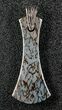 Gorgeous, Blue Dinosaur Bone (Gembone) Axe Pendant #84742-1